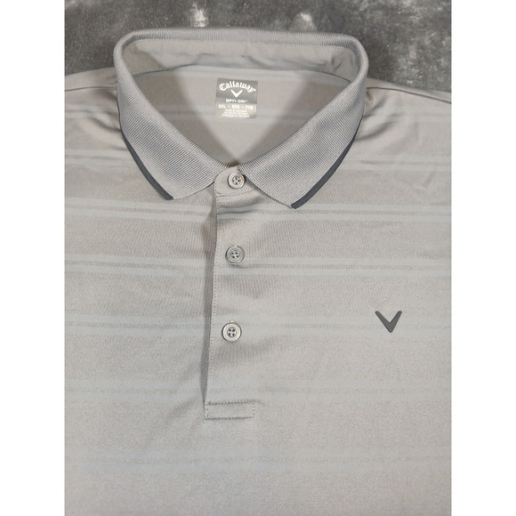 Callaway Other - Callaway Opti-Dri Polo Mens XXL 2XL Gray Performance Striped Short Sleeve Shirt